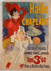 Plakatwerbung "Halle aux Chapeaux", ca. 1892