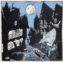 Die Städte im Mittelalter: eine Straße bei Nacht - in „Histoire de France“ von Jules Depaquit, ed. Jonquières, Paris
