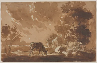 Landschaft mit Vieh (recto)