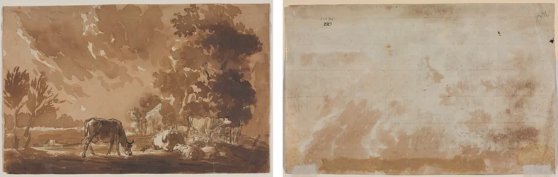 Landschaft mit Vieh (recto) Vieh (verso)