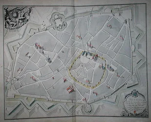 Plan der alten und neuen Stadtmauern von Dijon