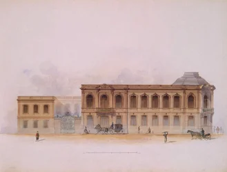 Der Stroganov-Palast in Sankt Petersburg. Fassade, 1863