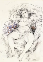 Frau in einem Stuhl, 1925-1926
