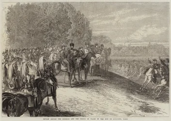 Parade vor dem Kaiser und dem Prinzen von Wales im Bois de Boulogne, Paris