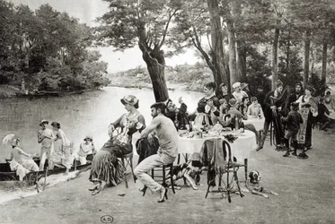 Szene am Ufer der Marne (Phototypie)