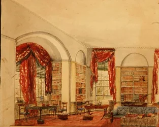 Seitenansicht der Bibliothek in Aynhoe