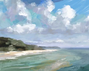 Friedliche Strandszene