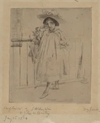 Junges Mädchen mit großem Hut, 1893
