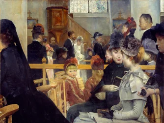 Hochzeitszeremonie in einer Kirche. 1884 Brest, Museum der Schönen Künste