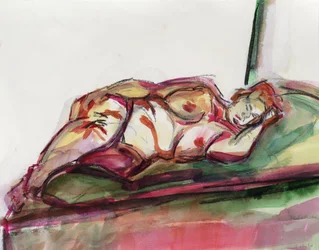 Dicker schlafender Akt, 2015