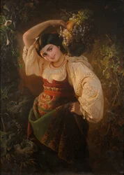 Italienische Frau mit Vase