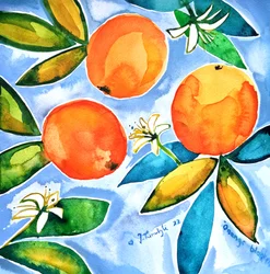 Lebendige Orangenblüten
