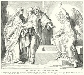 Ein Engel verkündet die Auferstehung (Stich)