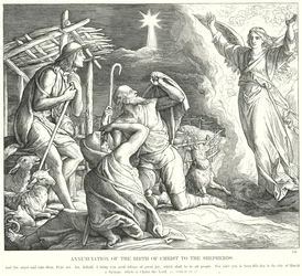 Verkündigung der Geburt Christi an die Hirten (Gravur)