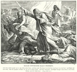 Elia überzeugt die Propheten Baals