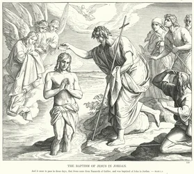 Die Taufe Jesu im Jordan (Gravur)