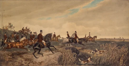 Kaiser Franz Joseph I. mit Kaiserin Elisabeth bei einer Parforcejagd, 1880
