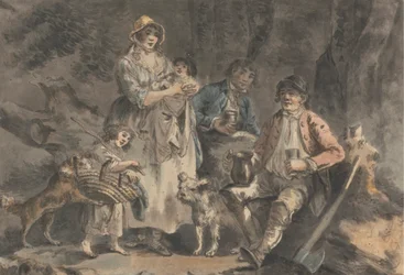 Holzfäller und seine Familie