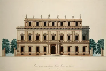Entwurf für die Vorderfassade des Rathauses in Kassel