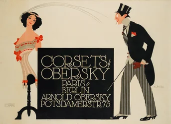 Korsetts Obersky. Paris - Berlin. Arnold Obersky, Potsdamerstr. 75, 1912