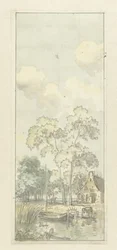Entwurf für eine Wandmalerei mit holländischer Landschaft