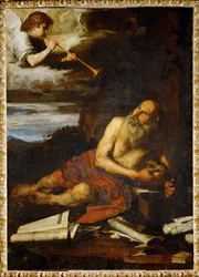Der heilige Hieronymus mit dem Engel des Jüngsten Gerichts