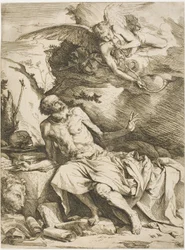 Der heilige Hieronymus hört die Posaune des Jüngsten Gerichts