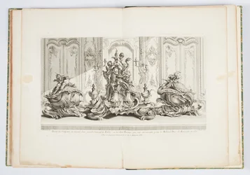 Entwurf für ein Tafelaufsatz und zwei Terrinen für den Herzog von Kingston im Jahr 1735, Platte 115 in Œuvre de Juste-Aurèle Meissonnier