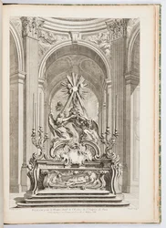 Entwurf für den Hauptaltar der Kirche St. Sulpice in Paris, Tafel 109, in Oeuvres de Juste-Aurèle Meissonnier