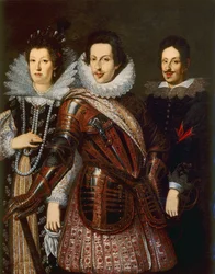 Porträt von Marie Madeleine von Österreich, Cosimo II und Ferdinand II de Medici, ca. 1640