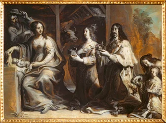 Ludwig XIII., Anna von Österreich und der Dauphin beten vor der Heiligen Familie