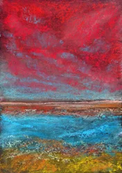 Dramatischer Himmel Blaues Wasser