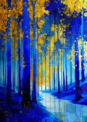 Goldener Blauer Wald
