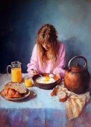Ruhiges Morgenfrühstück