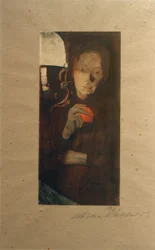 Frau mit Orange