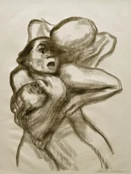 K. Kollwitz, Tod packt eine Frau