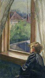Frau am Fenster