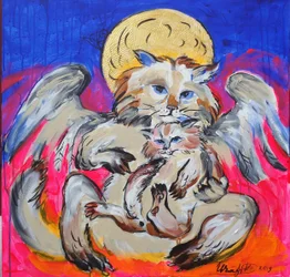Engelhafte Mutterkatze