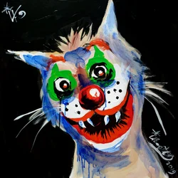 Gruseliger Clownkatze