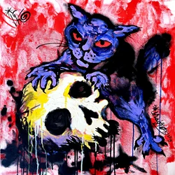 Dunkler Katzenschädel