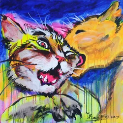 Furchtlose Katzenumarmung