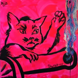 Wilde Rosa Katze