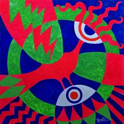 Lebendiger geometrischer Vogel