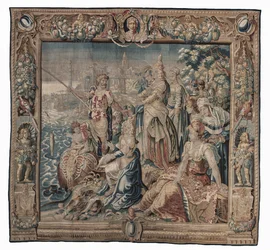 Antonius und Kleopatra (Antonius fängt einen gesalzenen Fisch); Wandteppich, Datum unbekannt