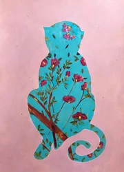 Florale Affensilhouette