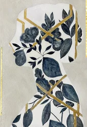 Goldenes Florales Profil