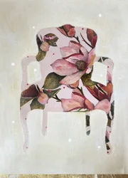 Rosa Floraler Stuhl