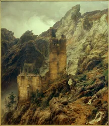 Felsenlandschaft: Schlucht mit Ruinen