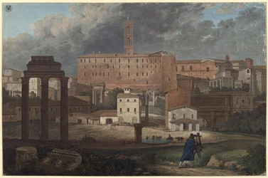 Ansicht des Kapitols in Rom vom Campo Vaccino aus