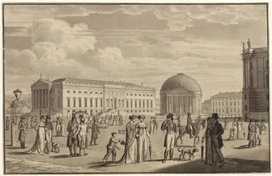 Berlin, Unter den Linden. Ansicht des Opernhauses und der Hedwigskirche